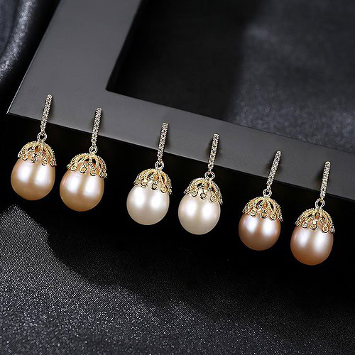 Perlenohrringe silber für Damen