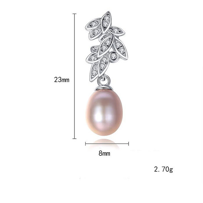 8mm Rosa Süßwasserperlen Ohrringe