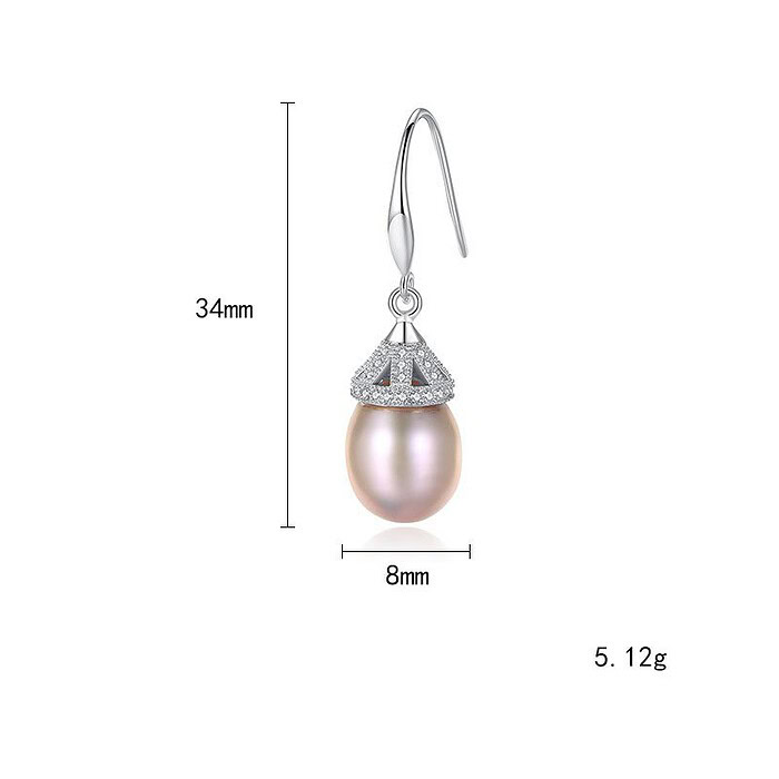 8mm Lavendel Süßwasserperlen Ohrringe