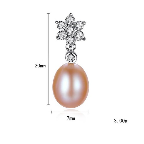 Blumen Ohrringe silber mit Zirkonia