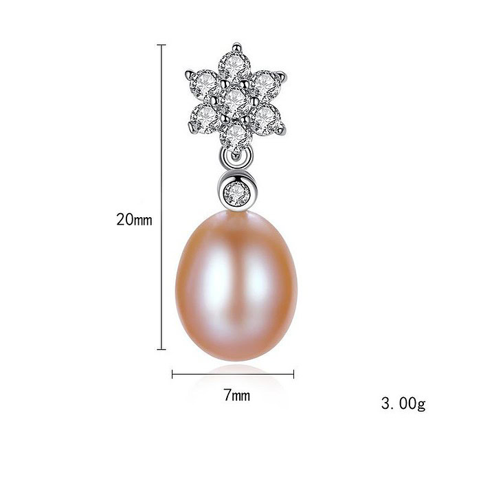 Blumen Ohrringe silber mit Zirkonia
