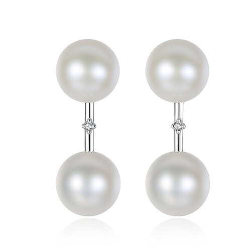 Weiß Perlen Ohrringe Stecker