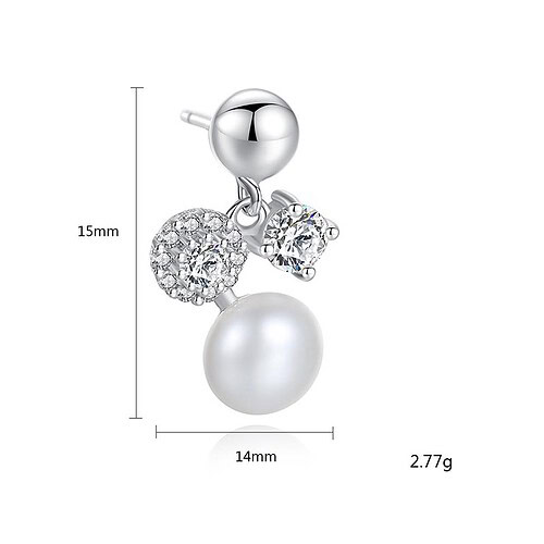 Perlen Ohrringe Silber mit Zirkonia