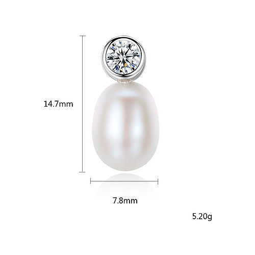 Ohrringe oval Perlen Silber