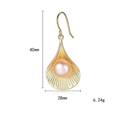 Muschel Ohrringe gold Perlen