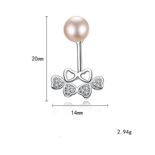 Bogen Ohrringe Stecker mit Perlen
