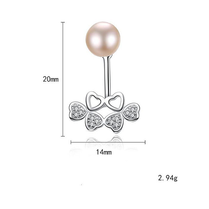 Bogen Ohrringe Stecker mit Perlen