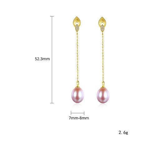 Silber Ohrringe mit Oval Perlen