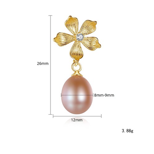 Große Blumen Ohrringe damen Perlen