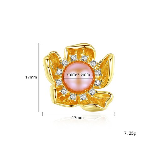 Goldene Blumen Ohrringe Stecker perlen
