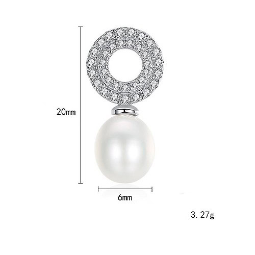 Süßwasserperlen Ohrringe Oval silber