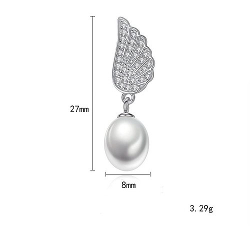 Süßwasserperlen Flügel Ohrringe silber