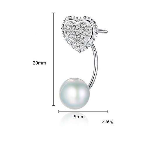 Herz Ohrringe Silber Perlen