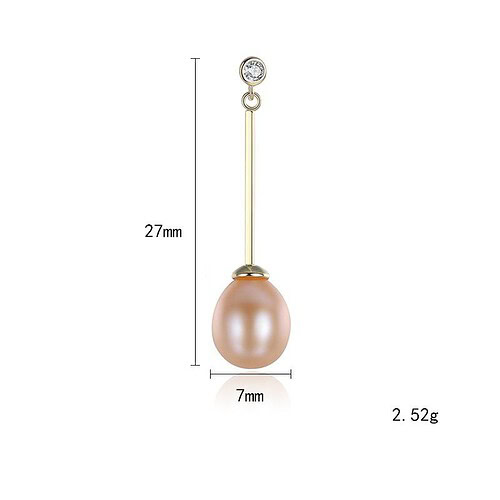 Minimalistische Ohrringe damen silber mit Süßwasserperlen