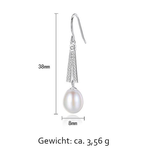 Süßwasserperlen Ohrringe Silber Hängend vintage