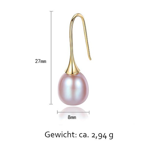 Lavendel Perlen Ohrringe Hängend gold
