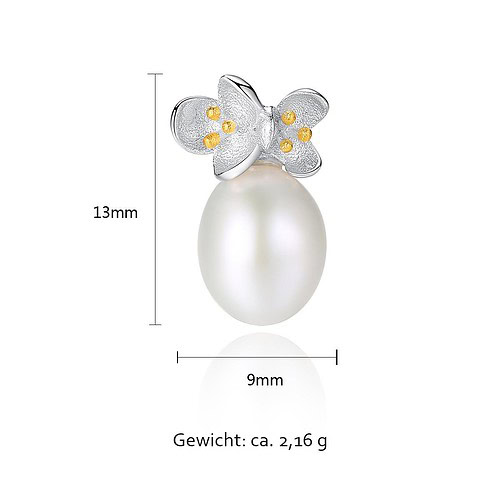 Weiß Perlen Ohrringe Stecker Silber 925