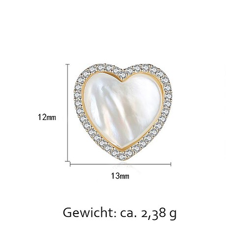 Herz Muschel Ohrringe Stecker Silber