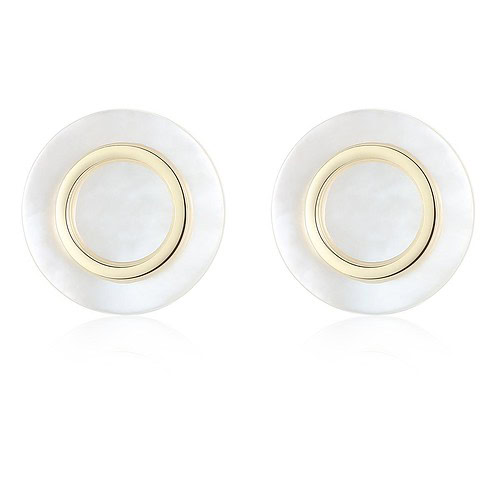 Rund Muschel Ohrringe Stecker silber damen