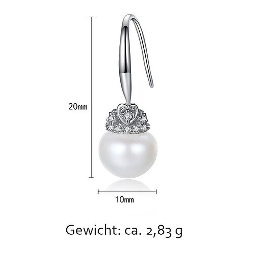 echt Silber Ohrringe damen mit Süßwasserperlen