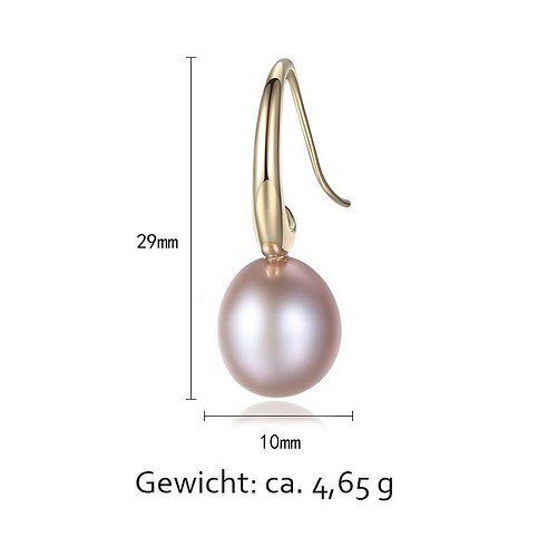 Goldene Ohrringe Hängend mit perle