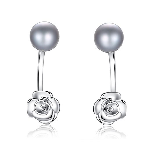 Blumen Ohrringe Stecker mit perlen