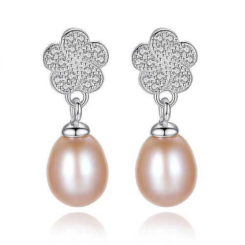 Perlen Silber Ohrringe Damen modern