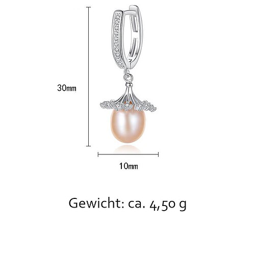 Silber Ohrringe Creolen mit Süßwasserperlen