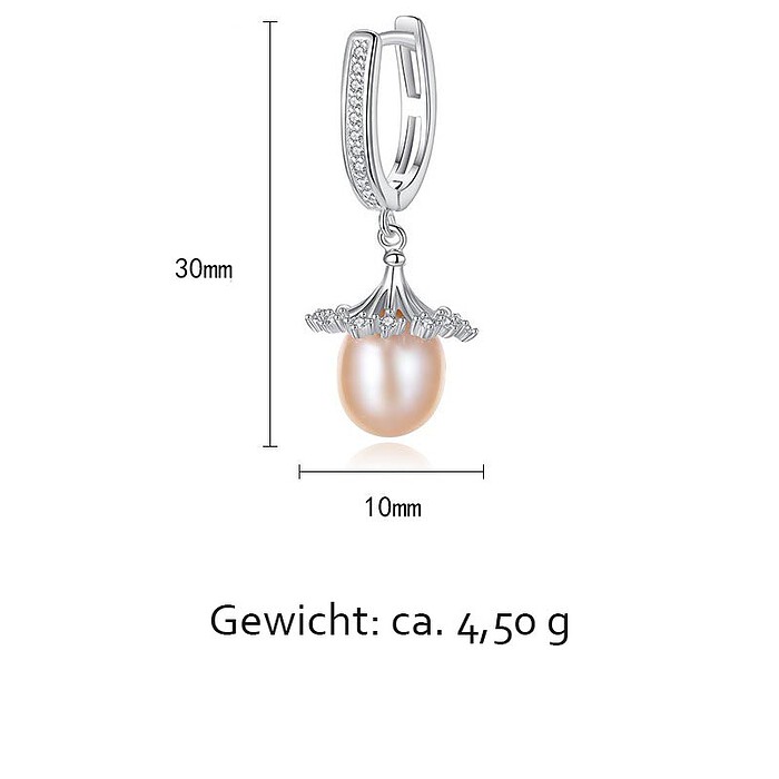 Silber Ohrringe Creolen mit Süßwasserperlen