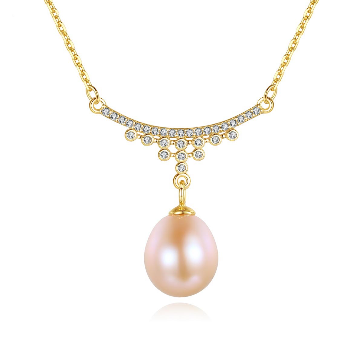 Damen Vintage Kette mit perlenanhänger