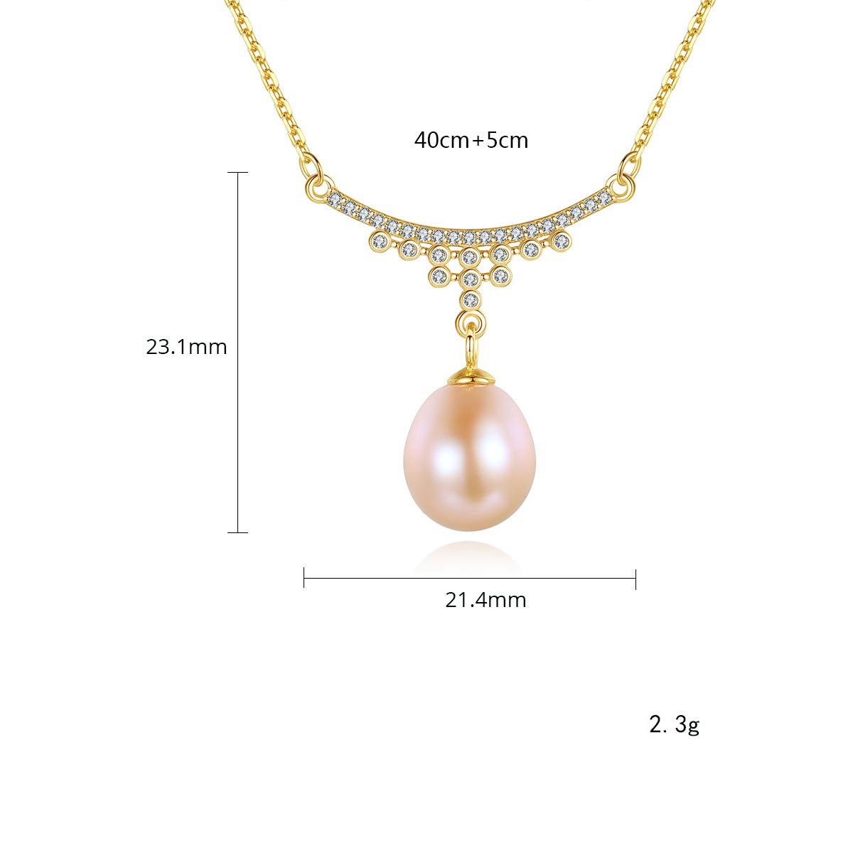 Damen Vintage Kette mit perlenanhänger