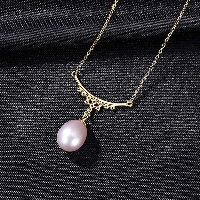 Damen Vintage Kette mit perlenanhänger