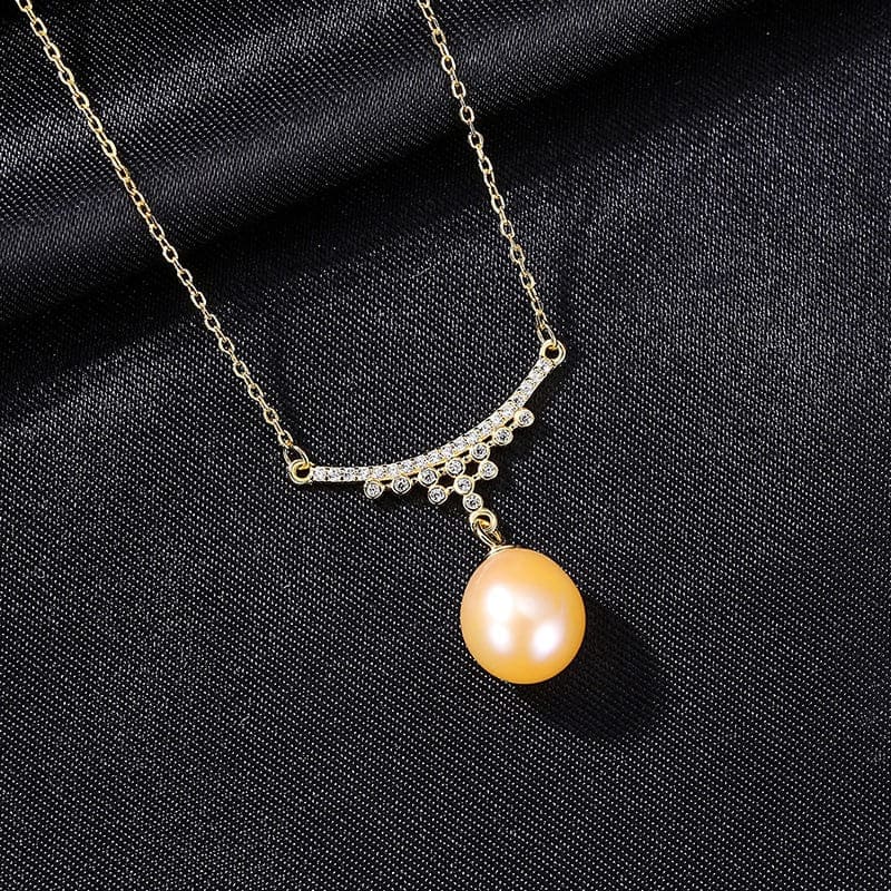 Damen Vintage Kette mit perlenanhänger