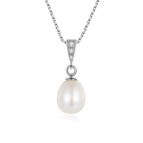 Silber Kette mit Perlenanhänger