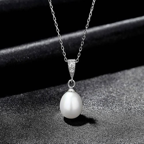 Silber Kette mit Perlenanhänger