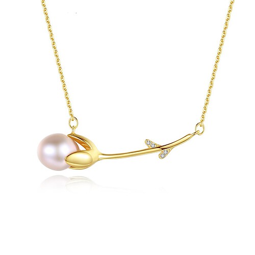 Goldene kette mit Perlenanhänger