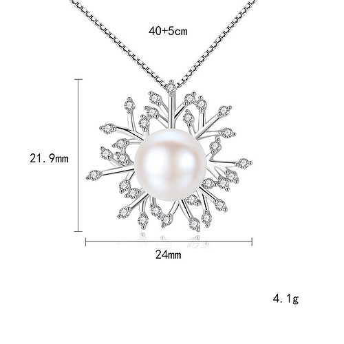 Schneeflocke Kette mit Perlenanhänger