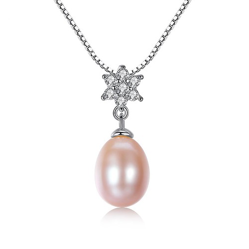 Blume Kette mit Perlenanhänger