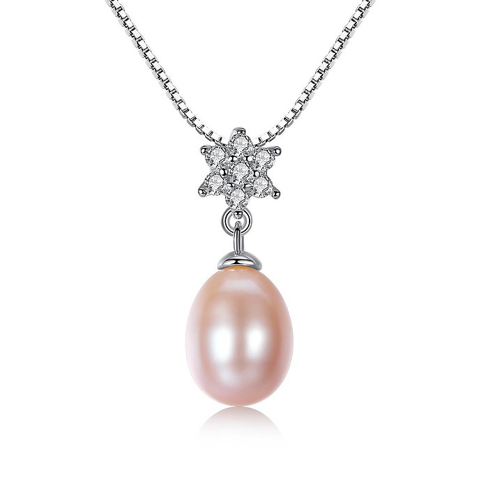 Blume Kette mit Perlenanhänger