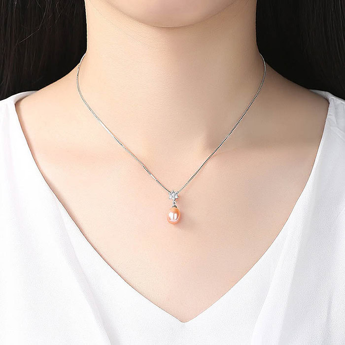 Blume Kette mit Perlenanhänger
