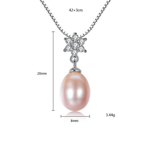 Blume Kette mit Perlenanhänger