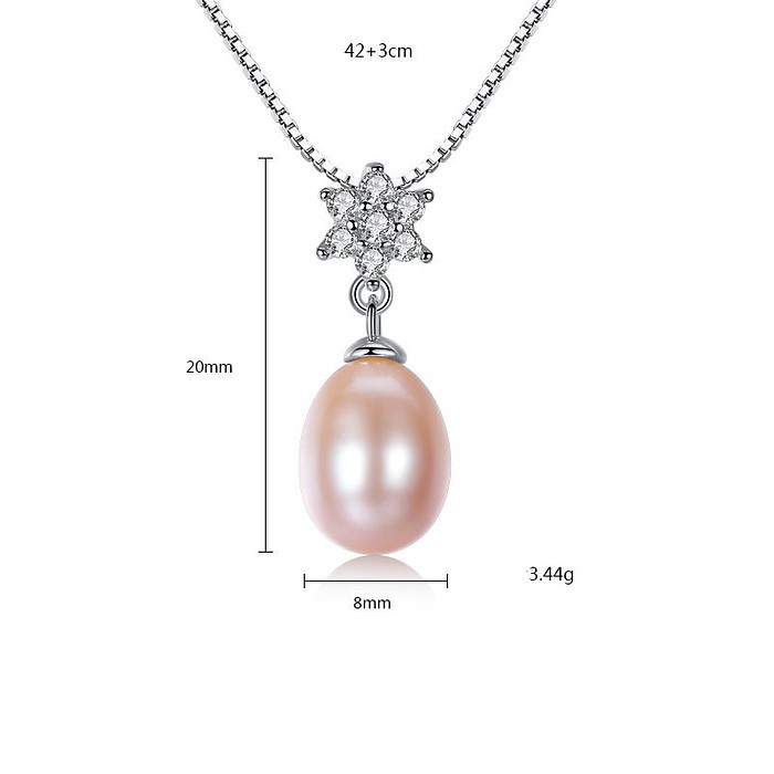 Blume Kette mit Perlenanhänger