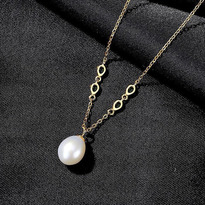 Frauen Silber Kette mit Perlenanhänger