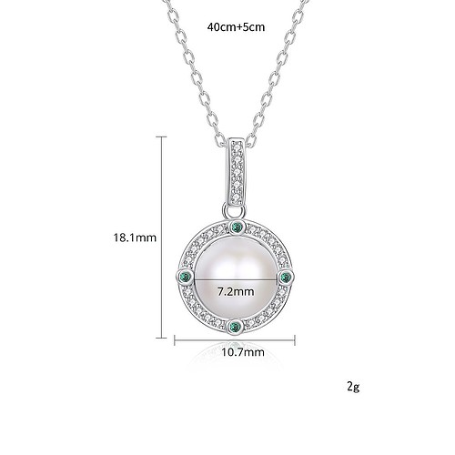 Silber Kette mit Süßwasserperlen Anhänger