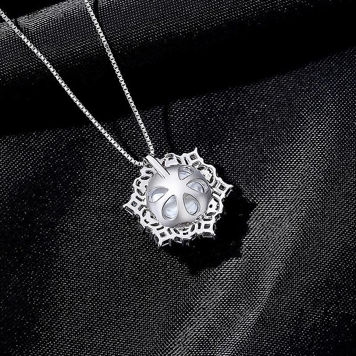 Zirkonia Kette mit Perlenanhänger
