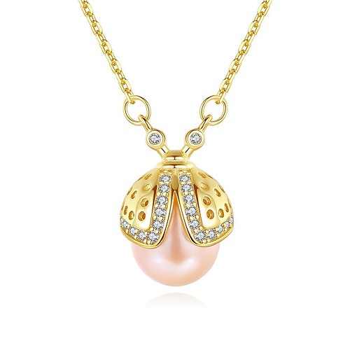 Marienkäfer Kette mit Perlenanhänger