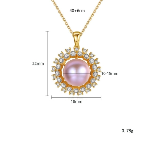 Süßwasser Perlen Kette mit Zirkonia