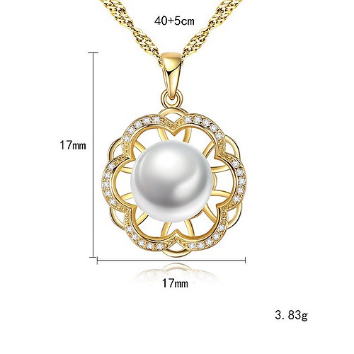 Blumen Kette mit Süßwasserperlen
