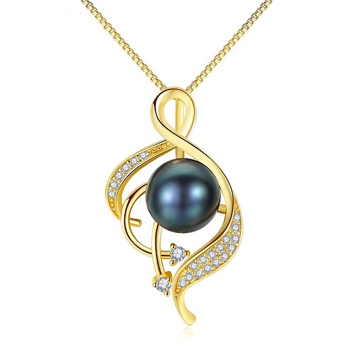 Silber Kette mit Perlen und Zirkonia