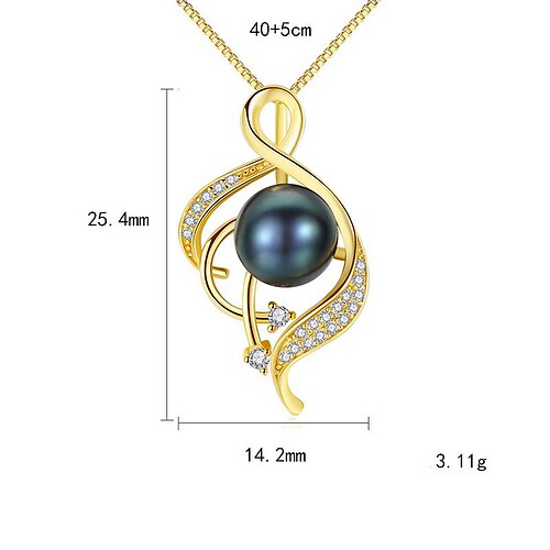 Silber Kette mit Perlen und Zirkonia